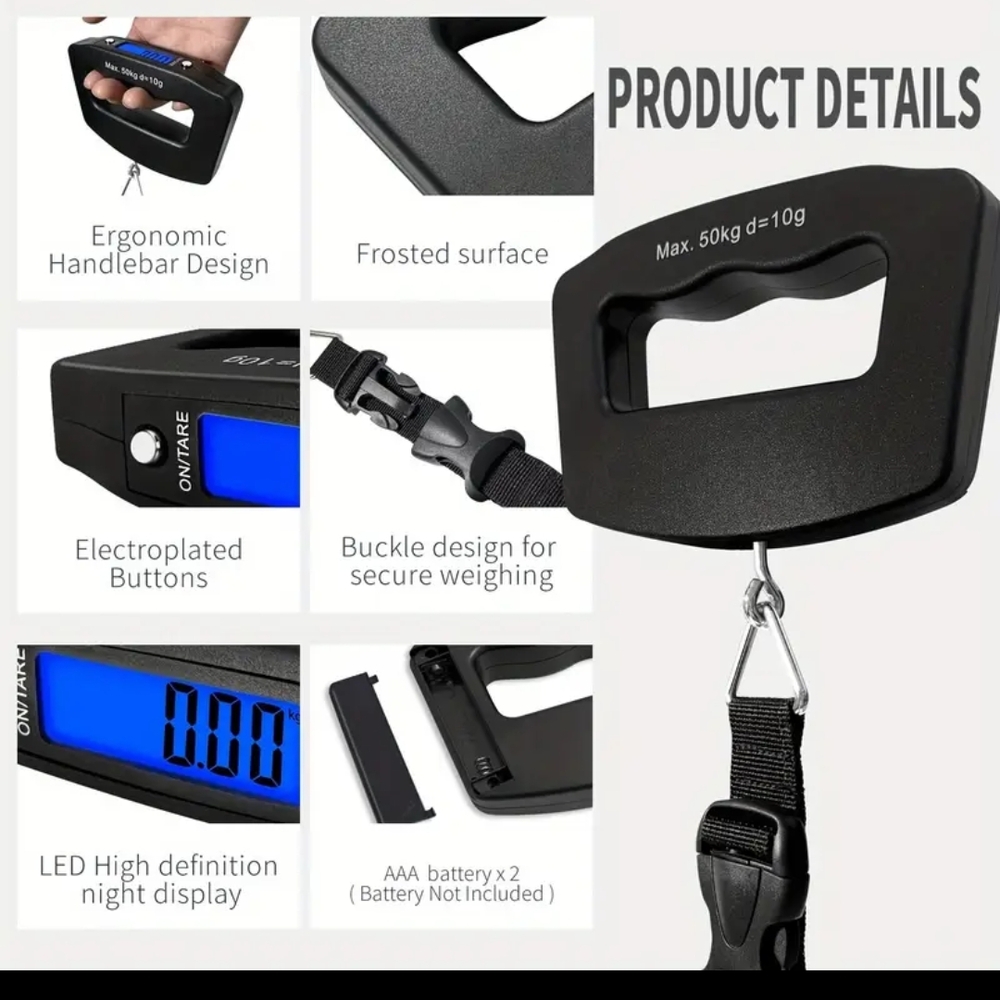 Digital Luggage Scale with Blue Display - Picture 4 of 9